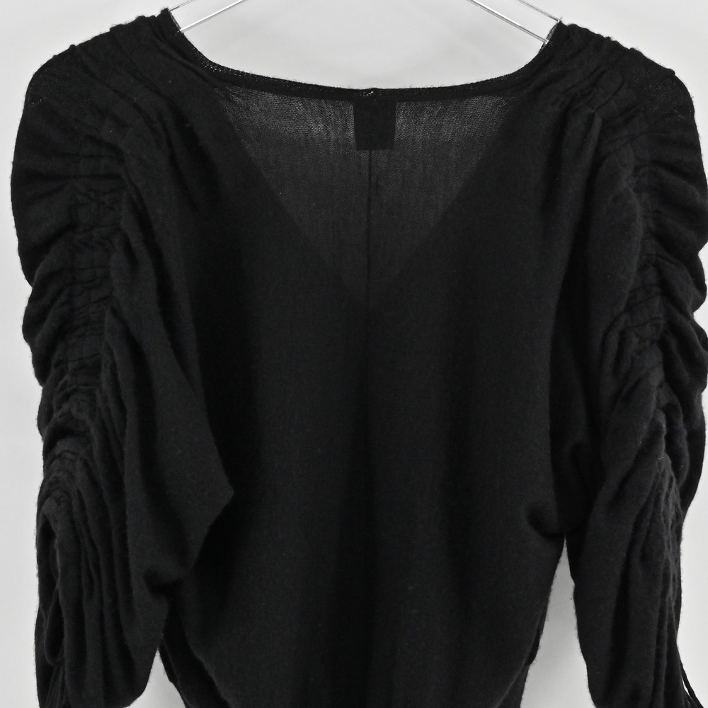 Missoni Womens Cashmere Silk Sweater Size 6 Black Ruched Sleeve Quiet Luxury - Picture 12 of 14
